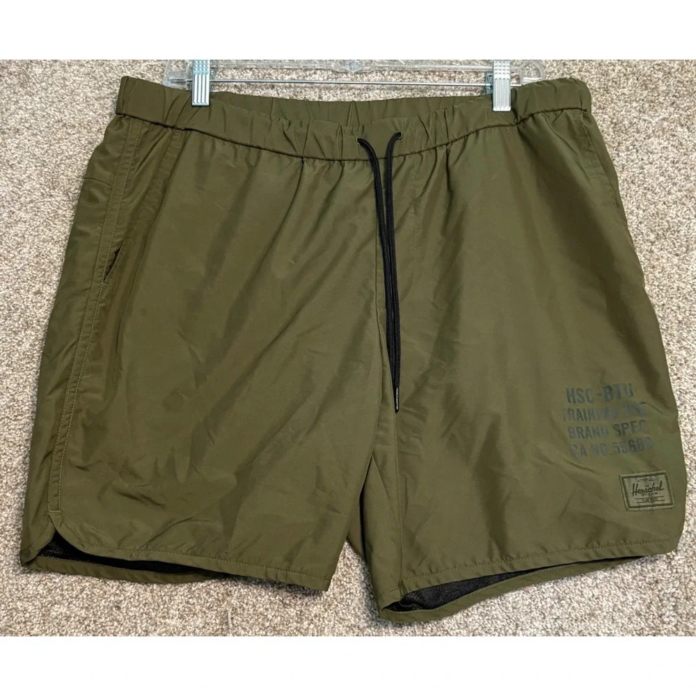 Herschel Supply Co. Training Shorts Mens Large Green HSC-BTU Athletic Mesh Lined